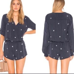 Anthropologie Cloth & Stone Patriotic Navy Star Romper, Women’s XS